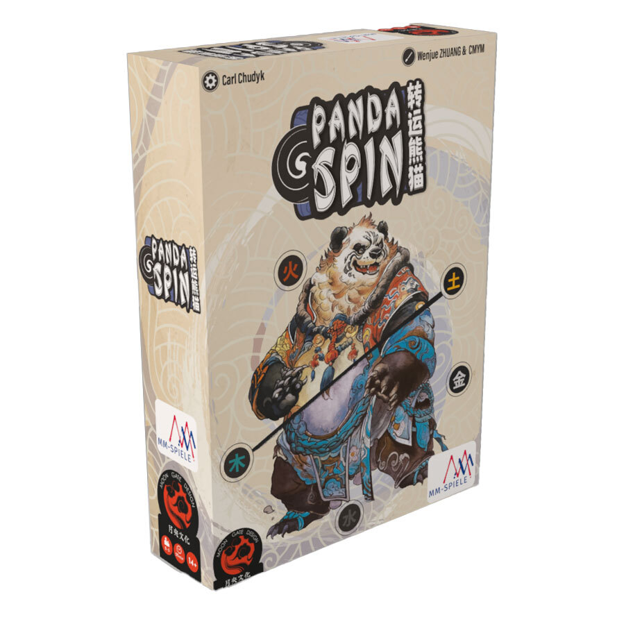 brettspiel, kartonverpackung, panda, krieger, asiatisches thema