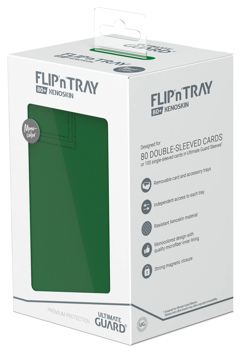 Ultimate Guard: Deckbox Flip'n'Tray 80+ Xenoskin Monolor Grün