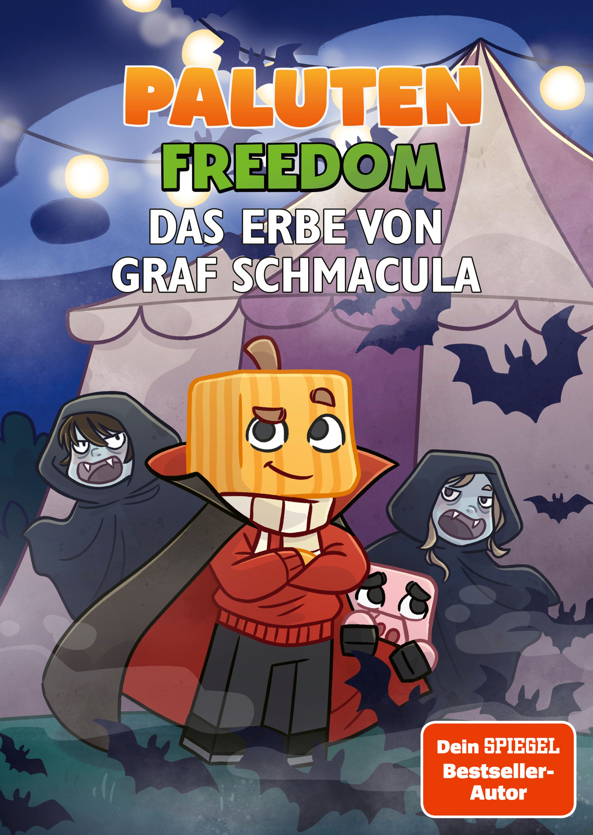 Minecraft Freedom Bd.13: Das Erbe von Graf Schmacula cartoon, pumpkin-headed, hero, camping, tents