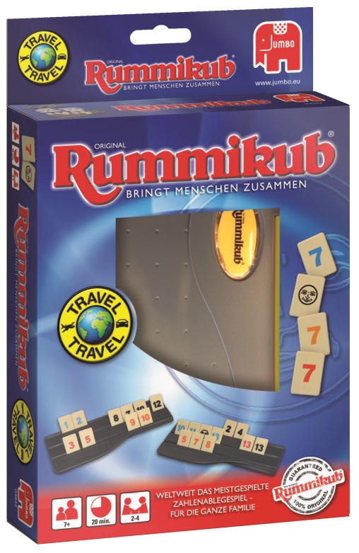 Rummikub, Spielset, Zahlenspiele, Kacheln, Holz/Plastik