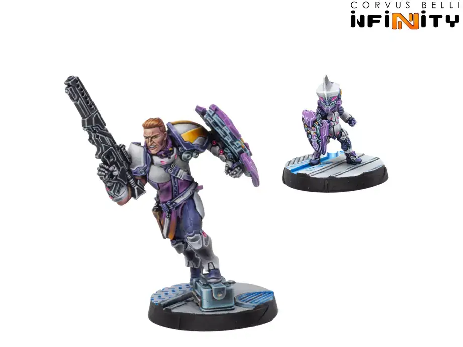 Miniature, Figur, Streitkolben, Schwarz, Lila