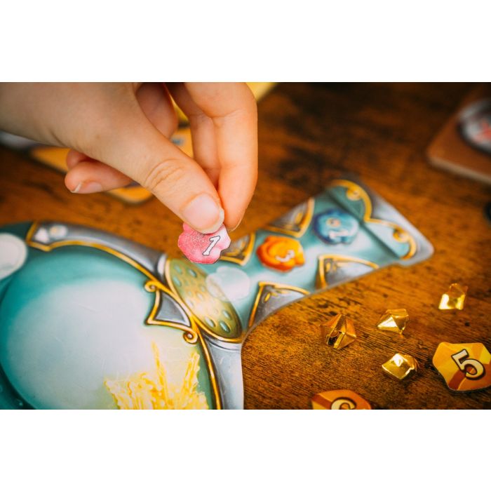 Würfel, Spielwürfel, Mini-Scheibe, Zahl 1, Holz/Print
