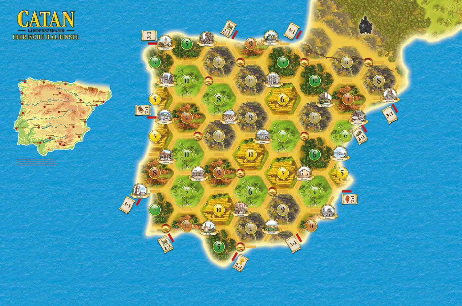 Catan: Starter Set (Grundspiel + Erweiterung + Zwei Länderszenarien) Catan: Starter Set (Grundspiel + Erweiterung + Zwei Länderszenarien)