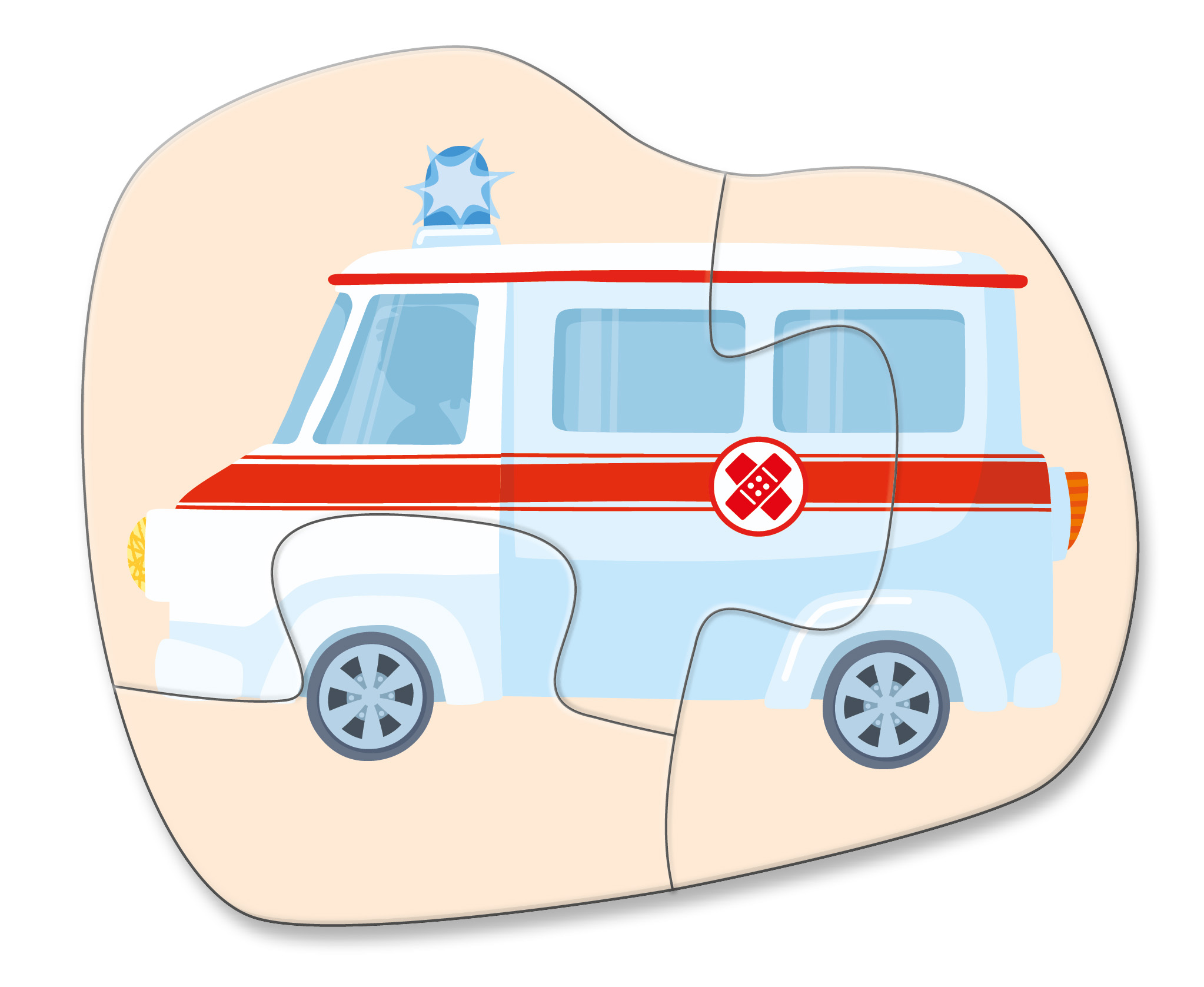 Ambulance, Rettungsfahrzeug, Medizinischer Transport, Roter Streifen, Blaulicht