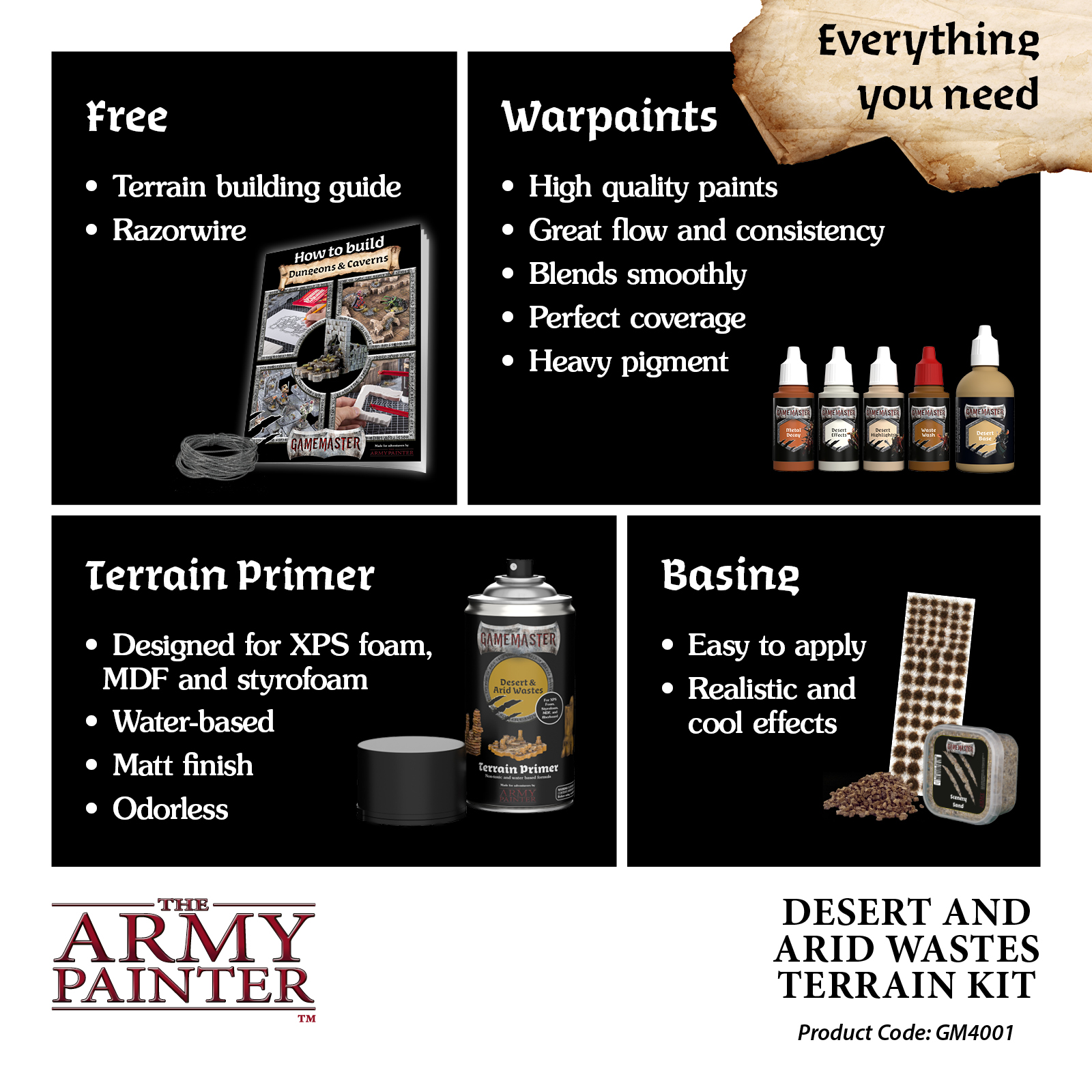 Army Painter: Gamemaster - Desert & Arid Wastes Terain Kit Army Painter: Gamemaster - Desert & Arid Wastes Terain Kit