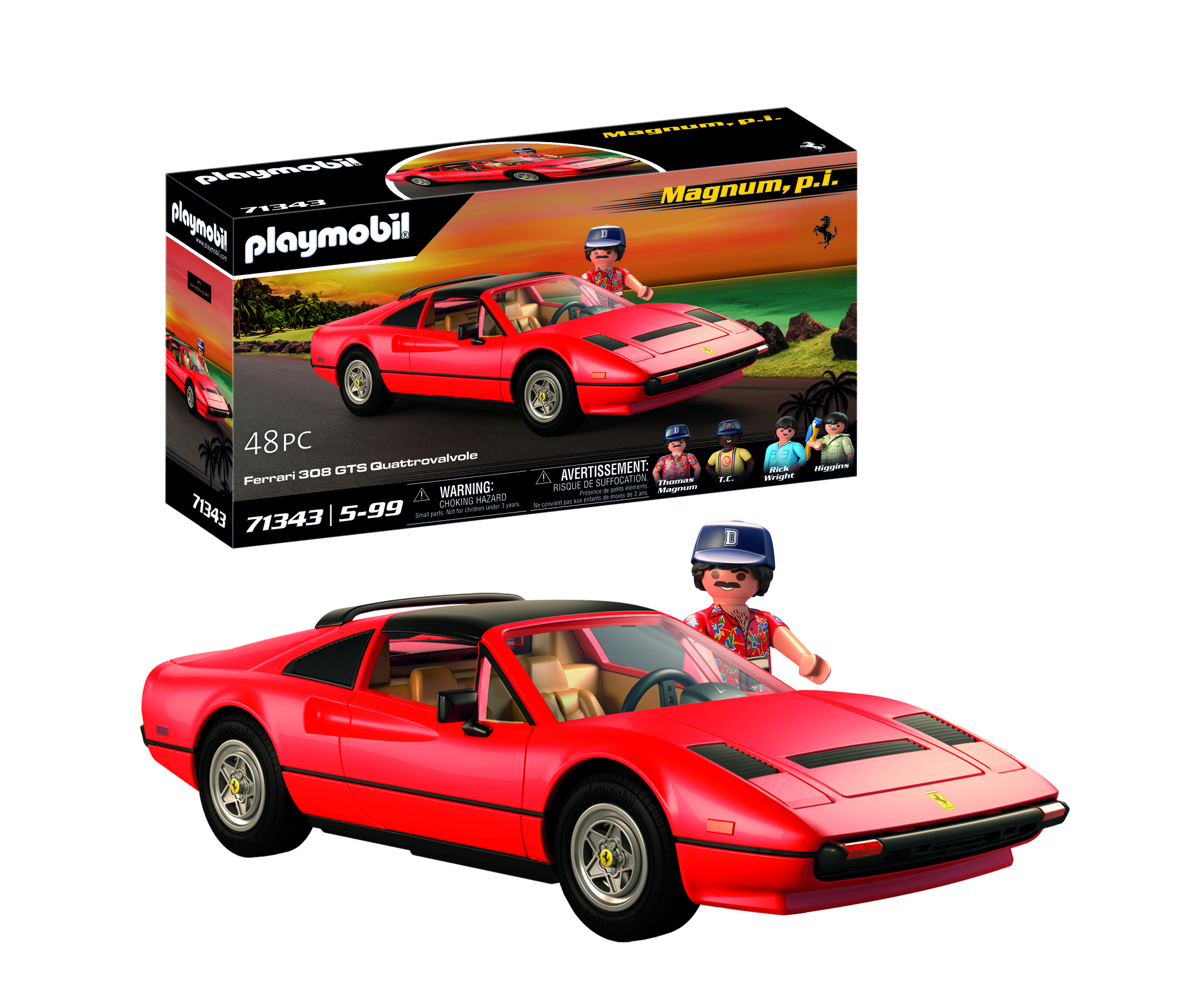 Playmobil, Ferrari 308, roter Sportwagen, Kabriolett, Modelbauset