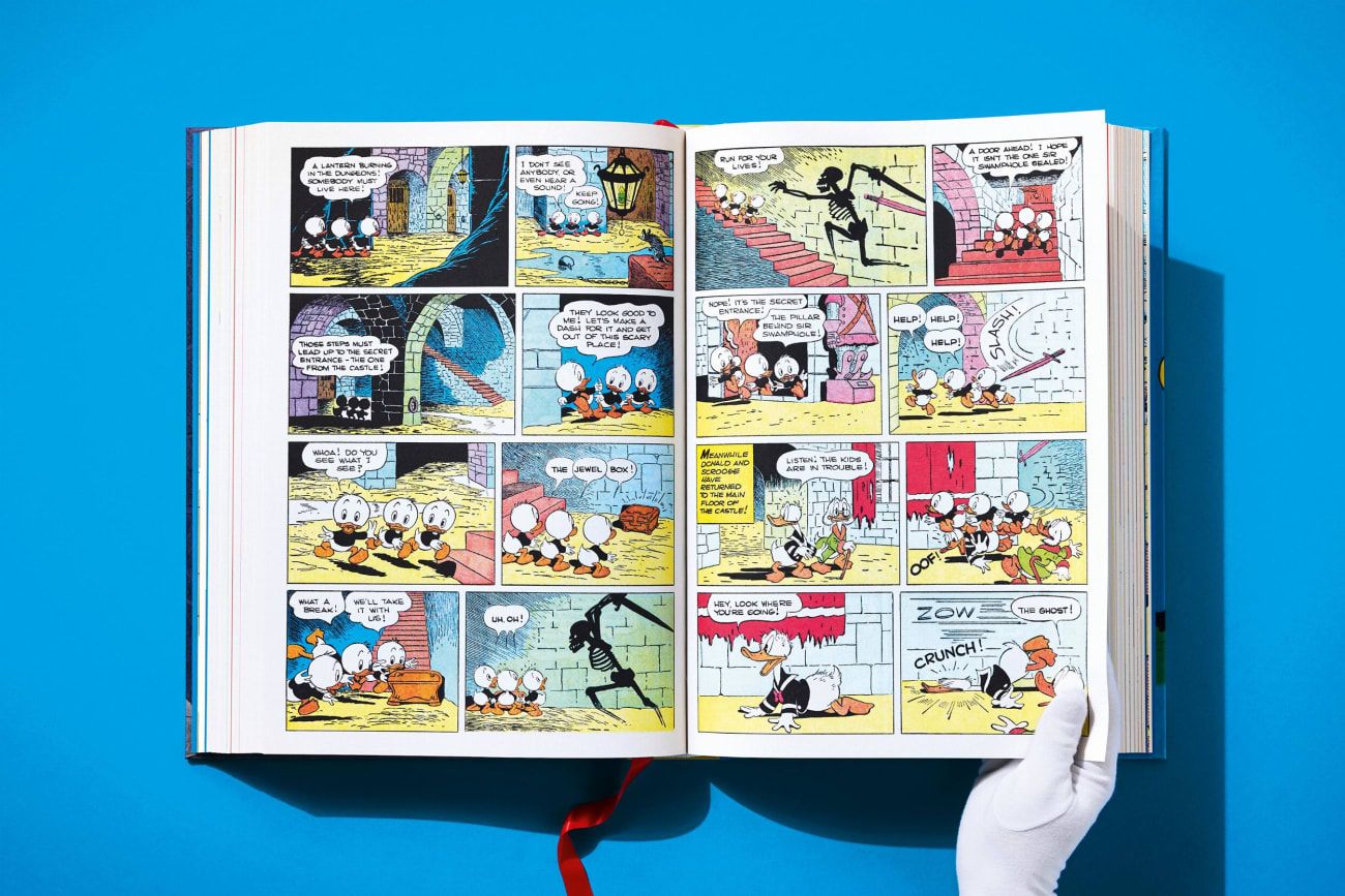 Carls Barks Library Donald Duck Vol.1: 1942-1950 comic, Comicbuch, offenes Buch, bedruckte Seiten, Puzzle