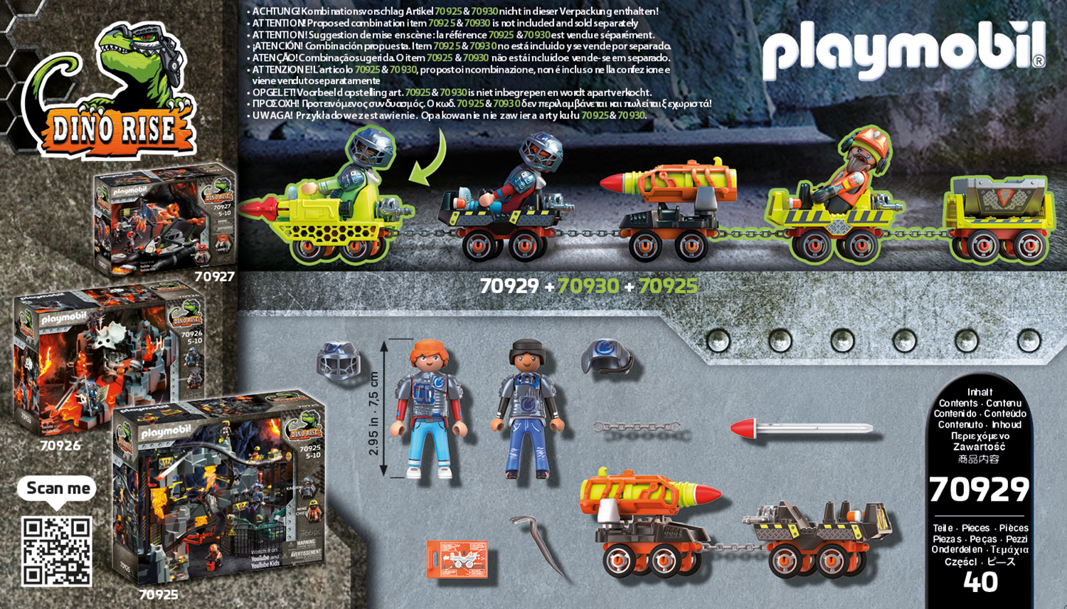 Playmobil: Dino Rise - Dino Mine Raketenkart