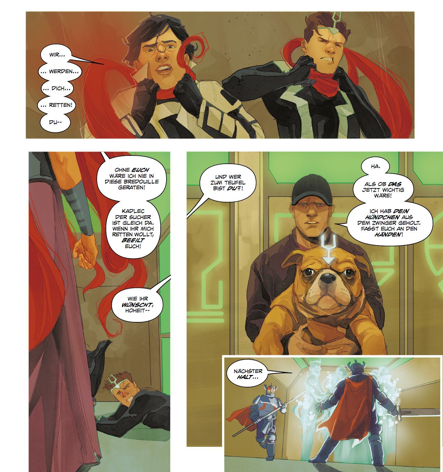 Comic, Superhelden, Hund, Rüstung, Capes