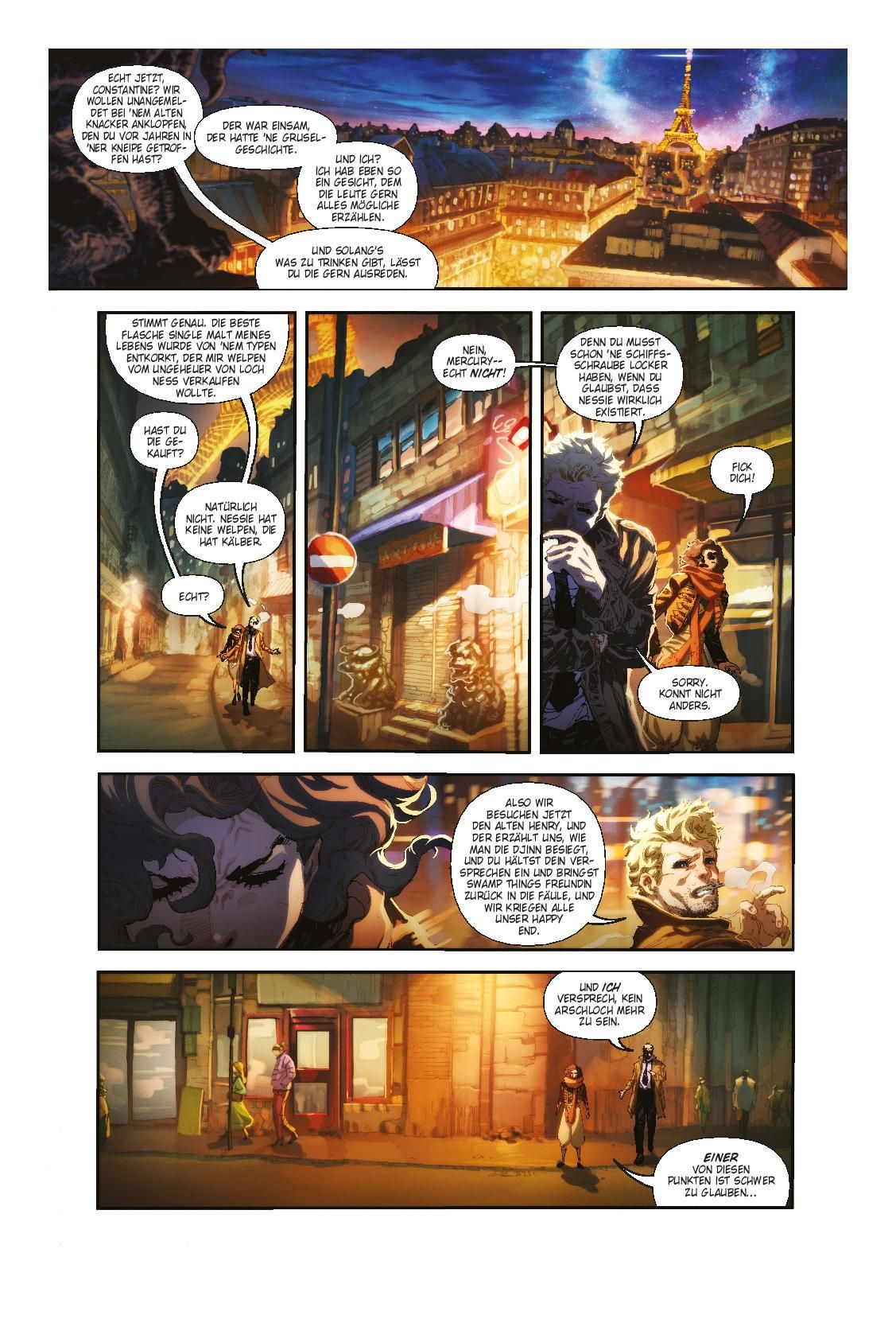 Comic, Urban Nacht, Paris Szene, Neonlichter, Sprechblasen