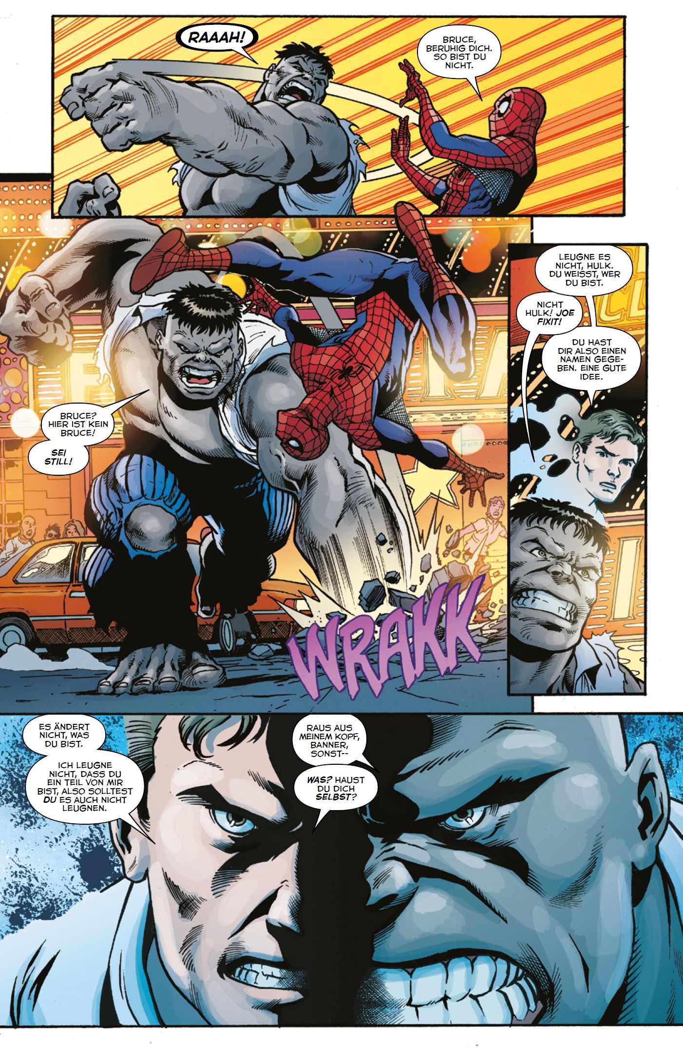 Comic, Hulk, Spider-Man, Kampf, Straße