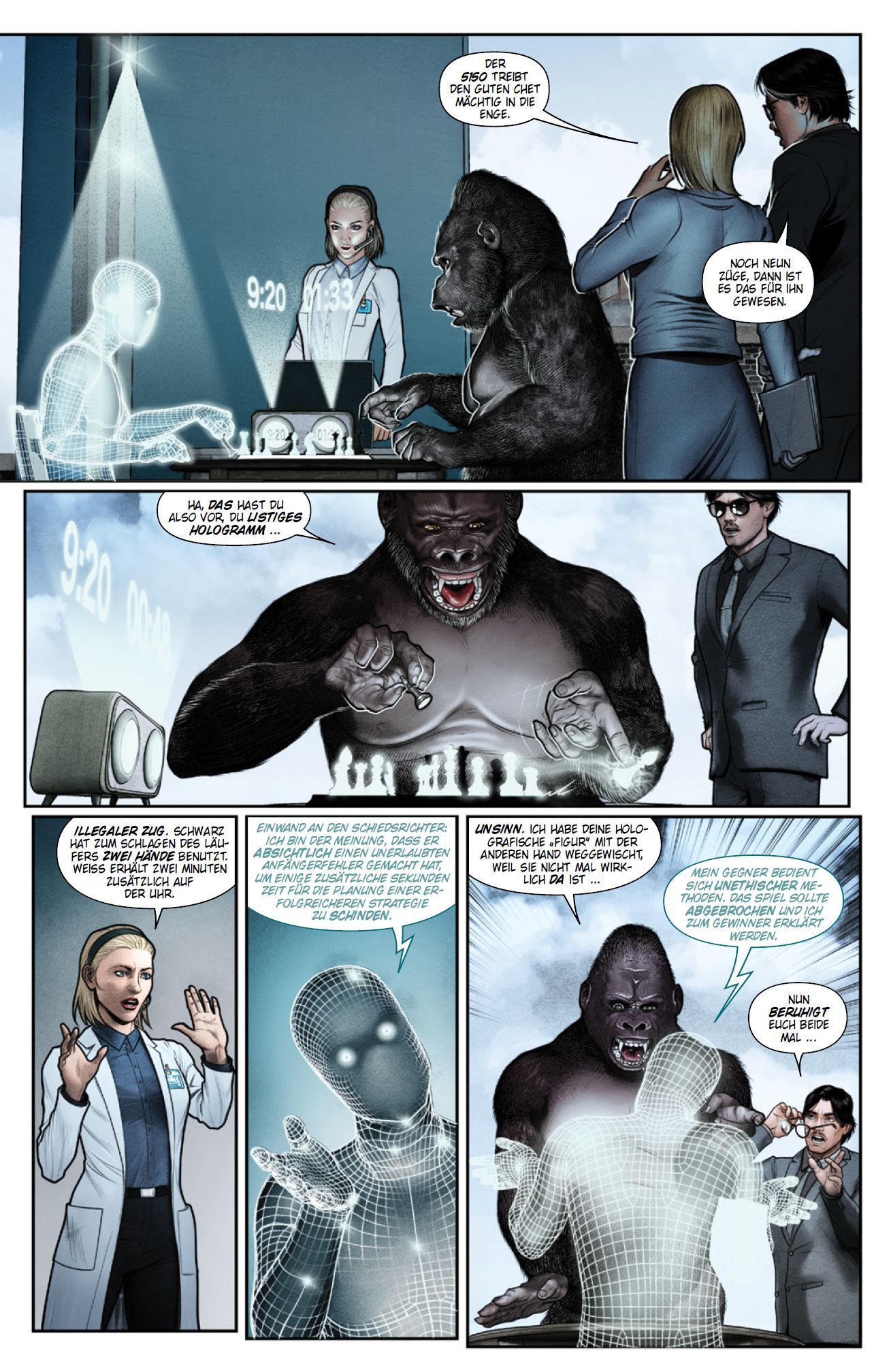 Iron Man: Der Eiserne Bd.4: Am Ende des Weges Gorilla, Hologramm, Labor, Labor-Szene, Kampf