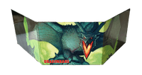 Dragonbane RSP: Spielleitungsschirm Schutzmaske, grüner Camouflage, Bergdesign, Polycarbonat, faltschutzschild