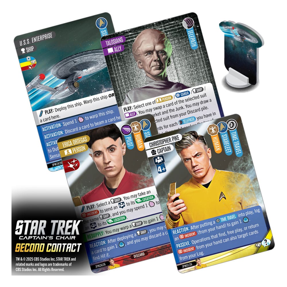 Star Trek Karten, Captain's Chair, Federation Crew, Weltraum Bild, Kartenspiel Komponenten