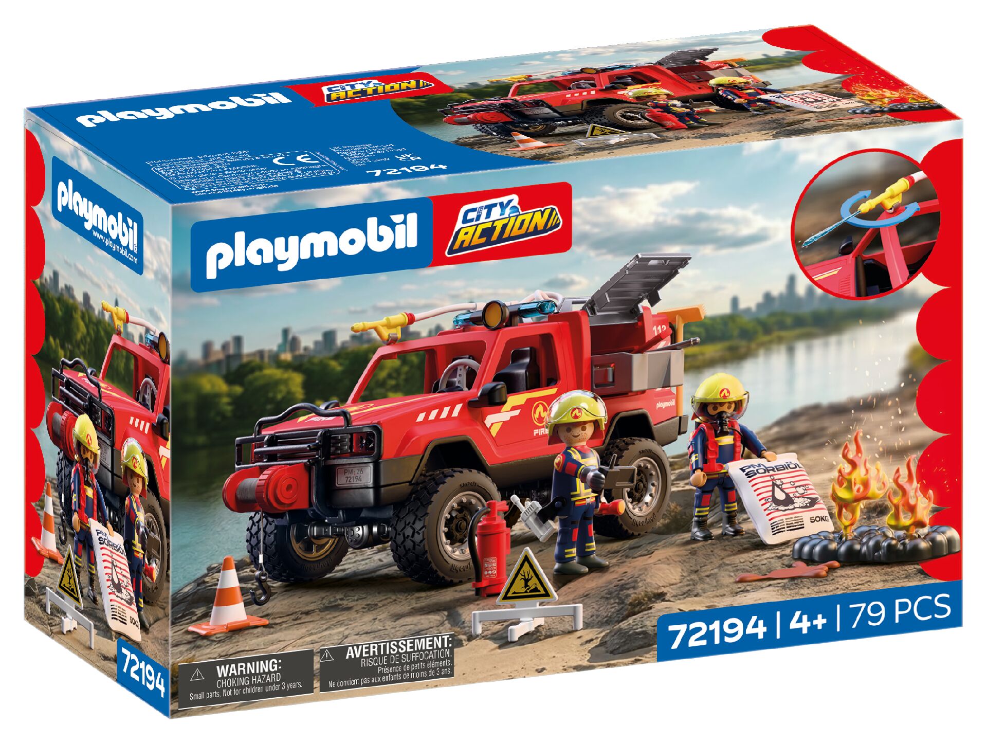 Playmobil: City Action - Feuerwehr-Pickup Feuerwehr-Set, Spielzeugauto, Playmobil, Feuerwehrmänner, offenes Fahrzeug