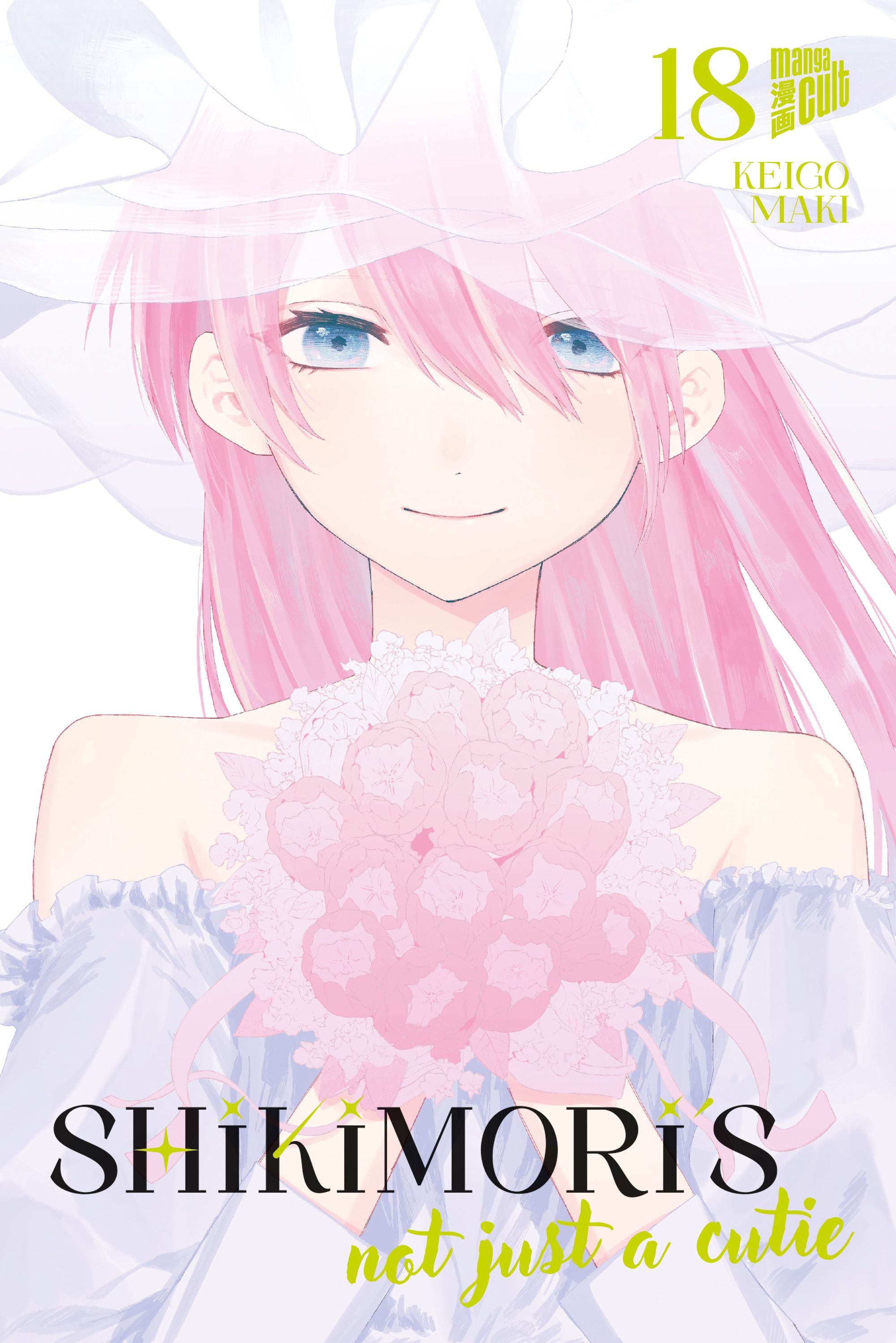 Shikimori's not just a Cutie Bd.18 anime, manga, Mädchen, rosa Haar, Blumenstrauß