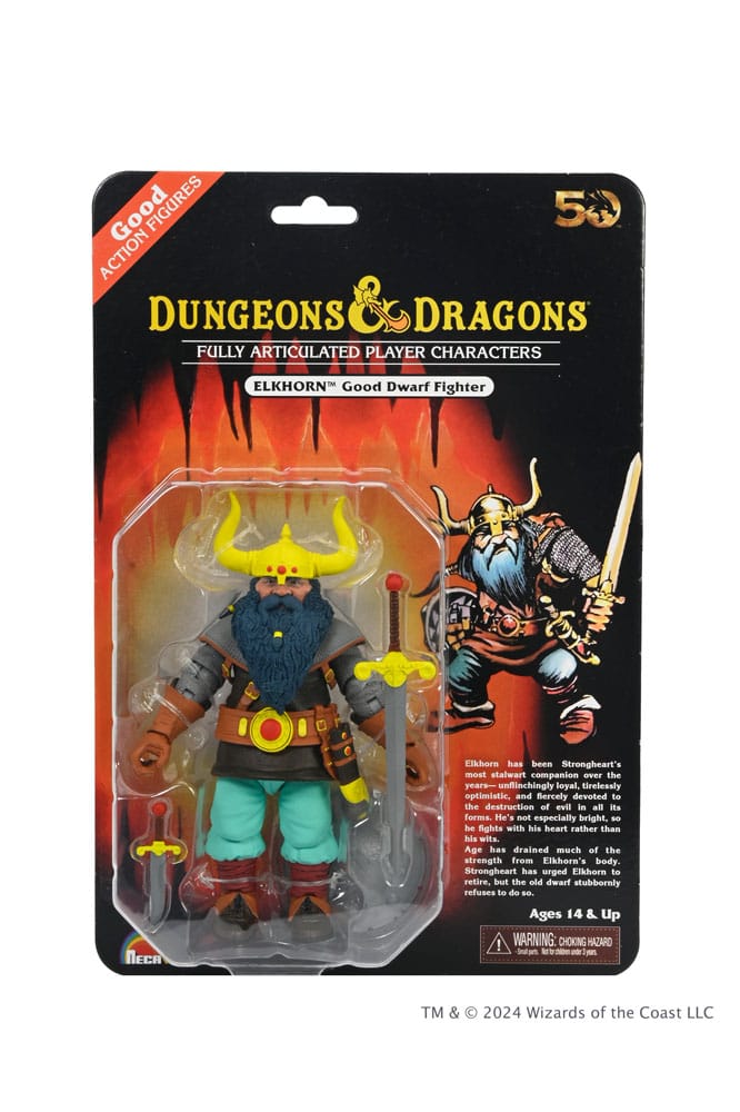 D&D AF: Elkorn Good Dwarf Fighter 15cm D&D-Figur, Guter Zwergenkämpfer, Elkhorn, Bart, Rüstung