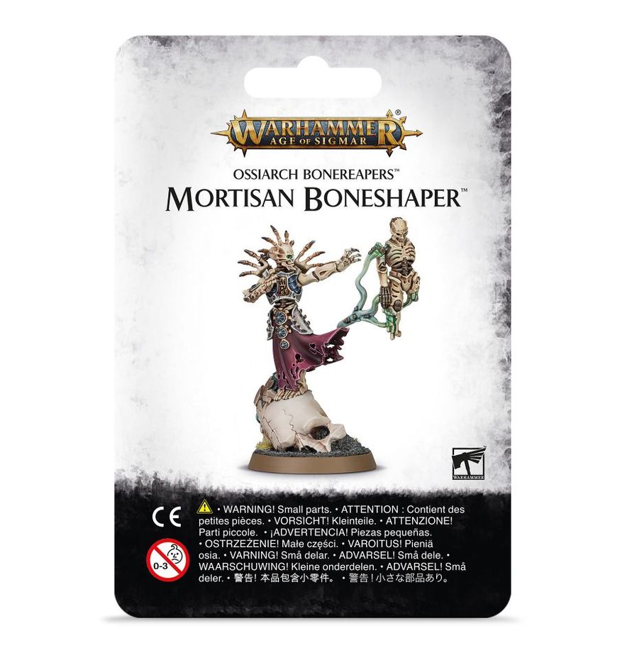 Age of Sigmar: Ossiarch Bonereapers - Mortisan Boneshaper Mortisan Boneshaper, Ossiarach bone reapers, Skelettfigur, Warhammer-Modell, Basis mit Schädel