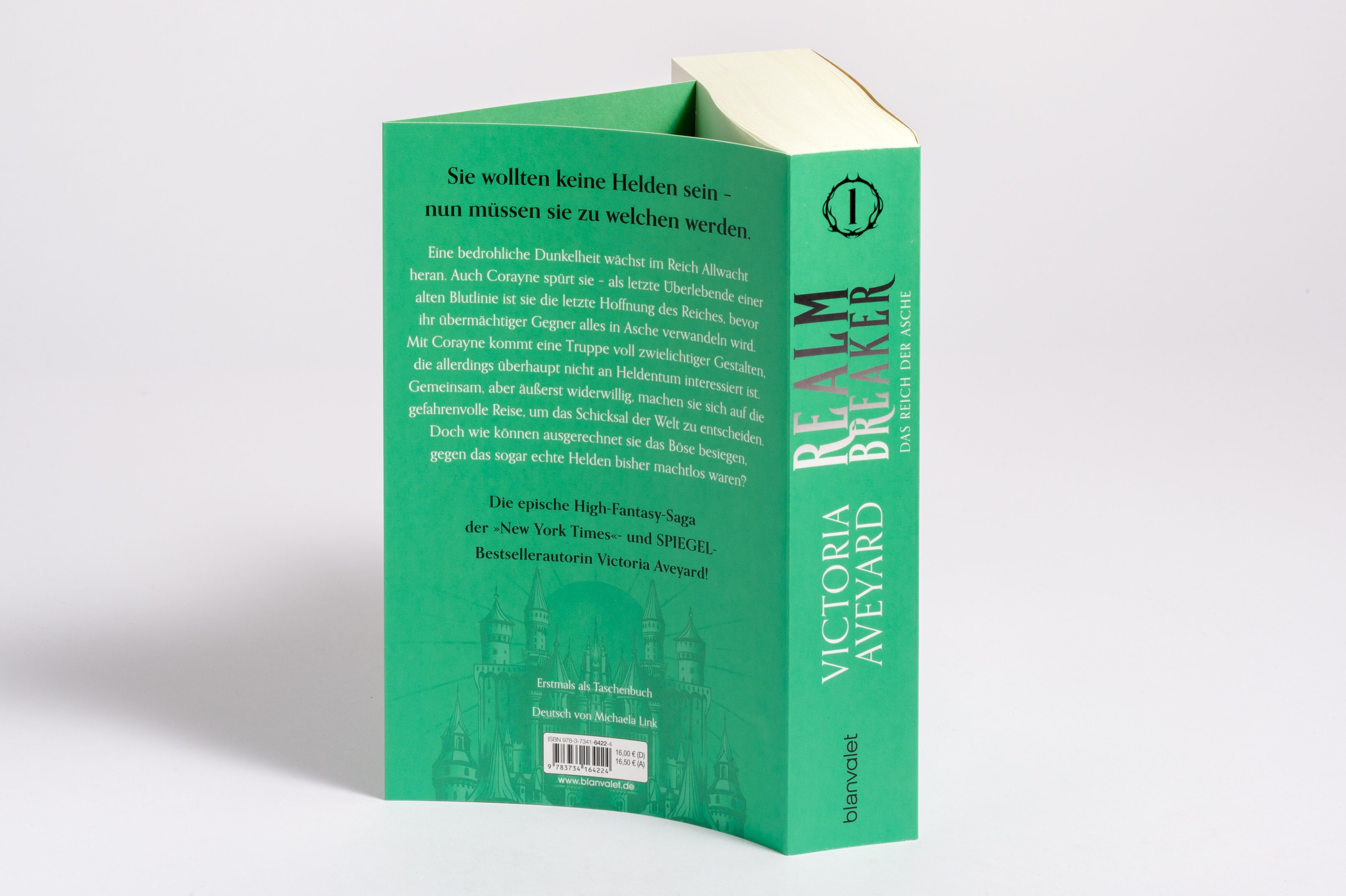 Buch, Hardcover, Grün, Buchrücken, Spannung