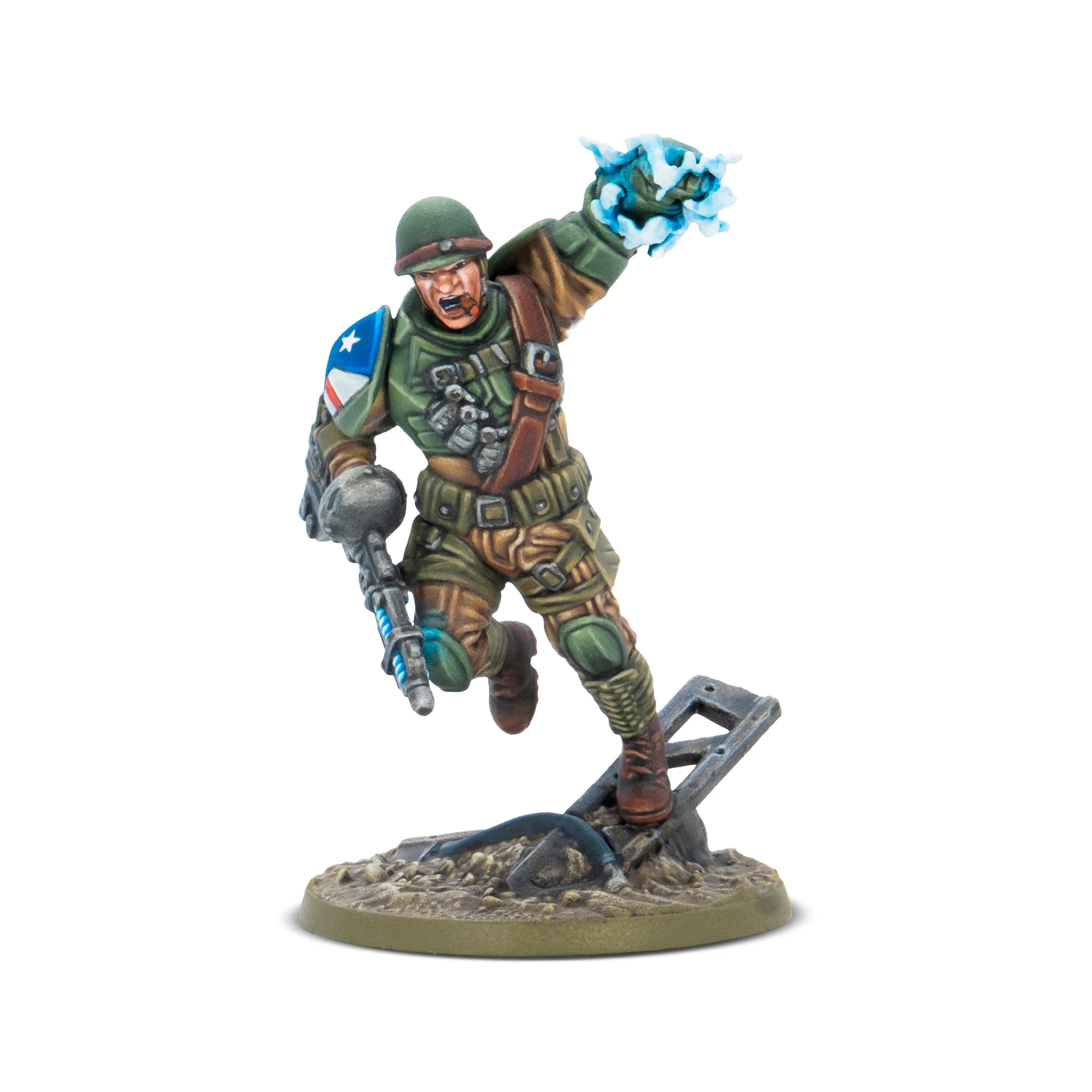 Miniatur, Soldat, Figur, grüne Uniform, Leuchtende Wirkung