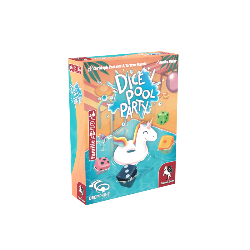 Dice Pool Party, Brettspiel, Einhorn, Würfel, Mehrspieler