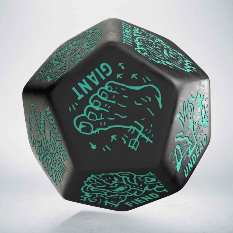 Monster Generator Die: Black & Turquise Würfel, Würfeln, Würfelspiel, Kunststoffwürfel, Grau/Schwarz