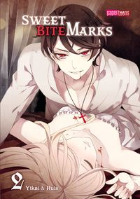 Manga-Cover, Dunkle Kunst, Kreuzkette, Zwei-Ton Haar, Junger Mann