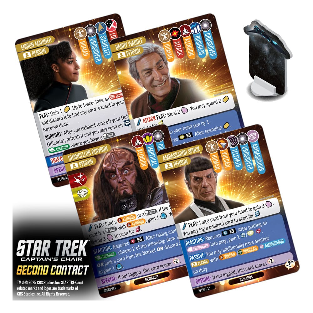 Star Trek Karten, Captain's Chair, Second Contact, Trading Cards, Weltraum-Thema