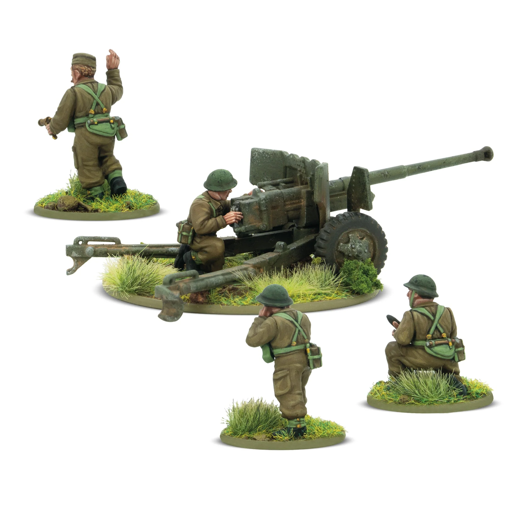 Bolt Action: British - 6-pounder anti-tank gun mitra, artillerie, kanone, miniatur, figurenset