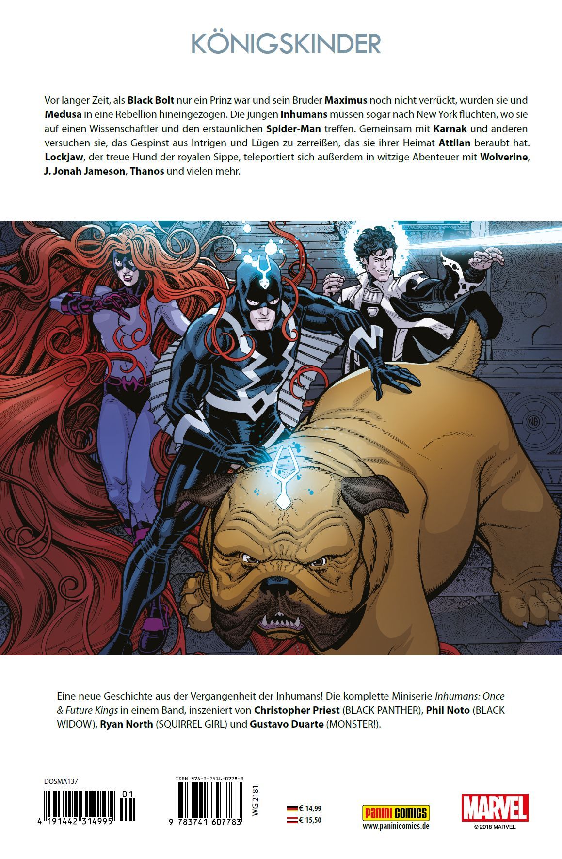 Inhumans: Erben der Macht superhero, Hund, Klinge, Rüstung, Team-Up