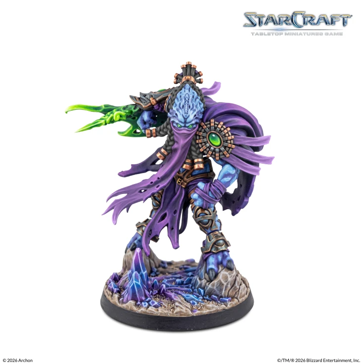 Starcraft TMG: Protoss - Hero Zeratul StarCraft Figur, Miniature, Fantasy figure, Purple cloak, Blue skin