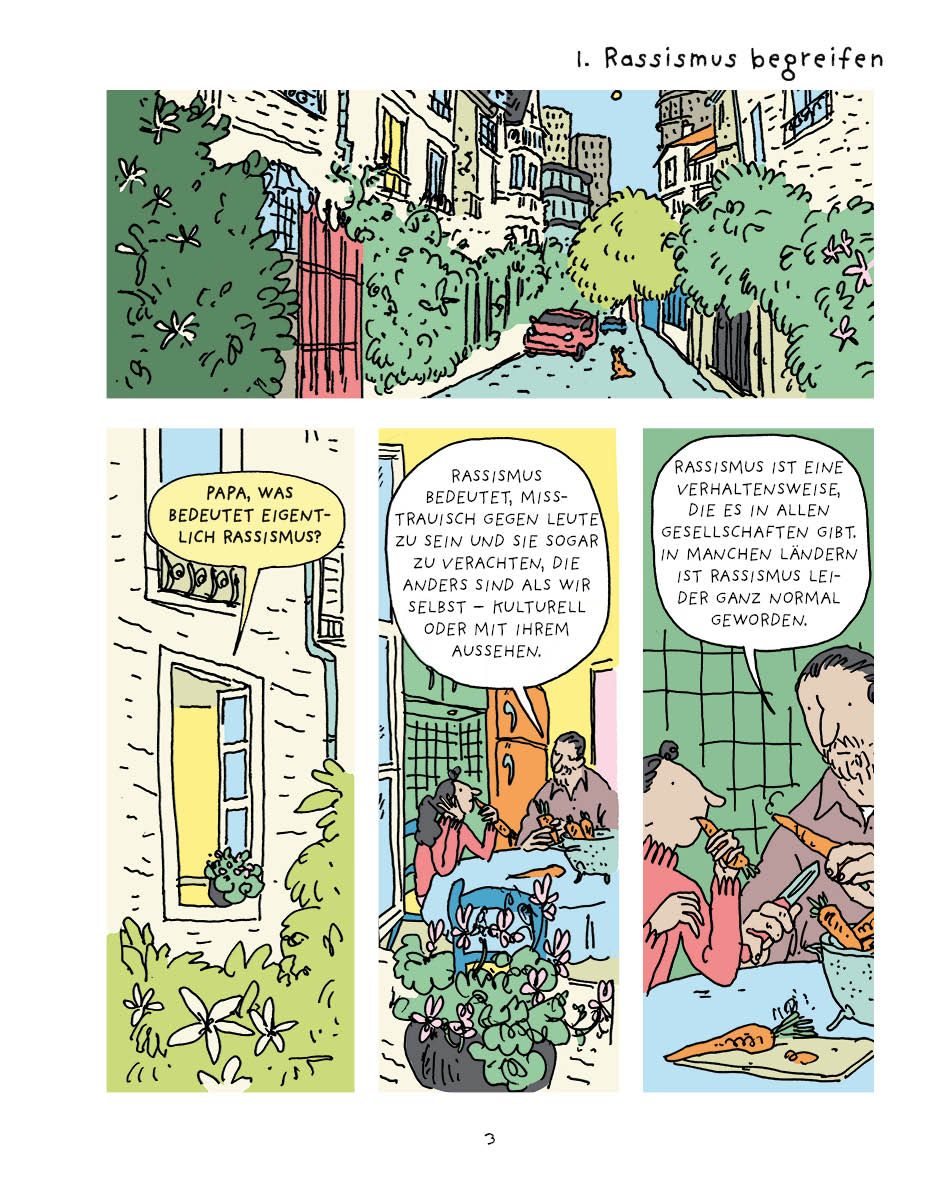 Comic, Stadtleben, Rassismus, Gartenpflanzen, Mittagessen