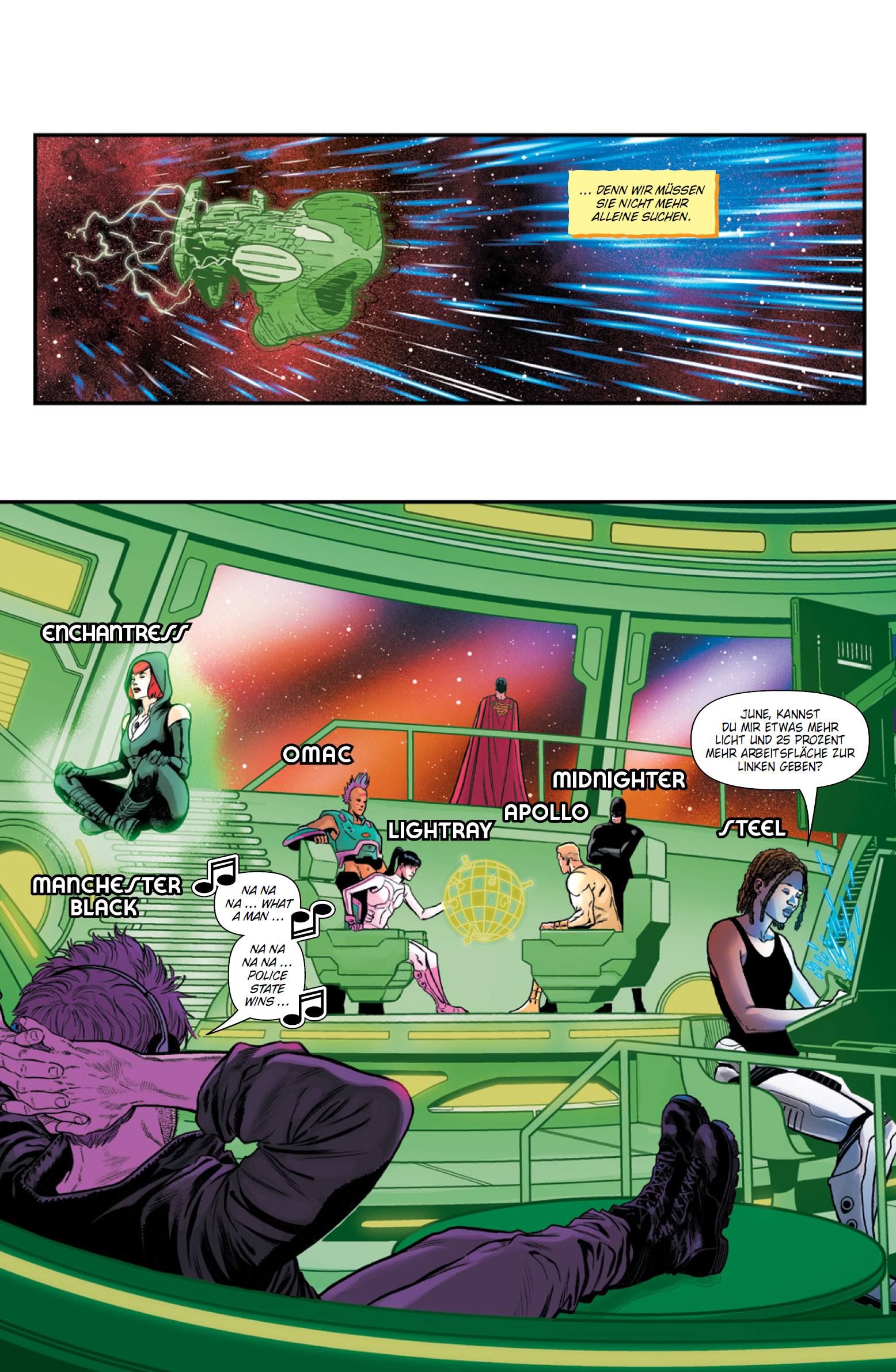 Superman Action Comics Bd.2: Die Warworld-Saga 2022 Weltraum, Raumschiff, Kontrollraum, Mannschaft, Galaxie