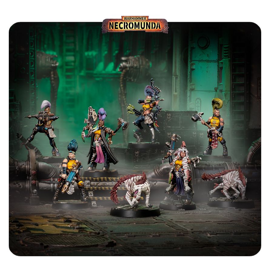 Necromunda: Escher Gang Matriarchs & Phyrr Cats Miniaturen, Tabletop, Necrimunda, Gruppe, Figuren