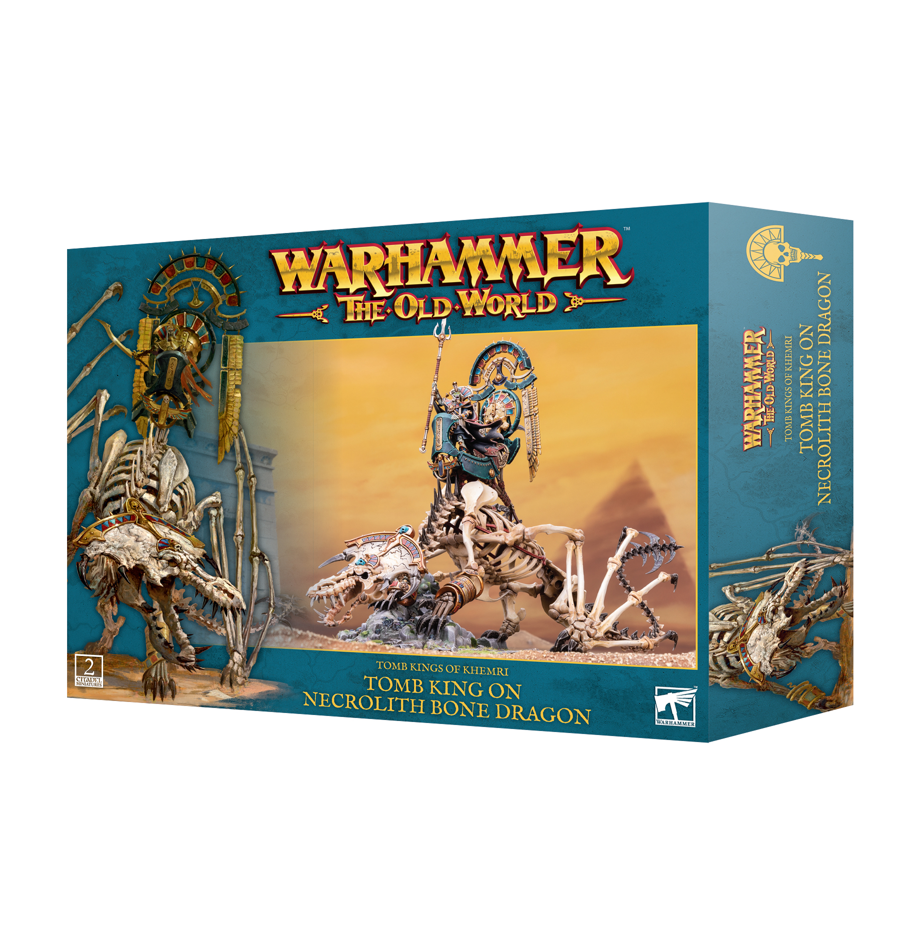 Warhammer: The Old World Khemri - Tomb King on Necrolith Bone Dragon Miniatur, Brettspiel, Warhammer, Necrolith-Knochendrache, Tomb Kings of Khemri