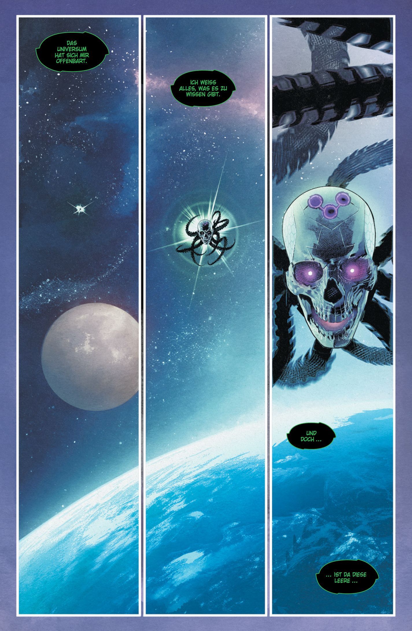 Comic, Space, Planet, Skelett, Gekratzte_Maske