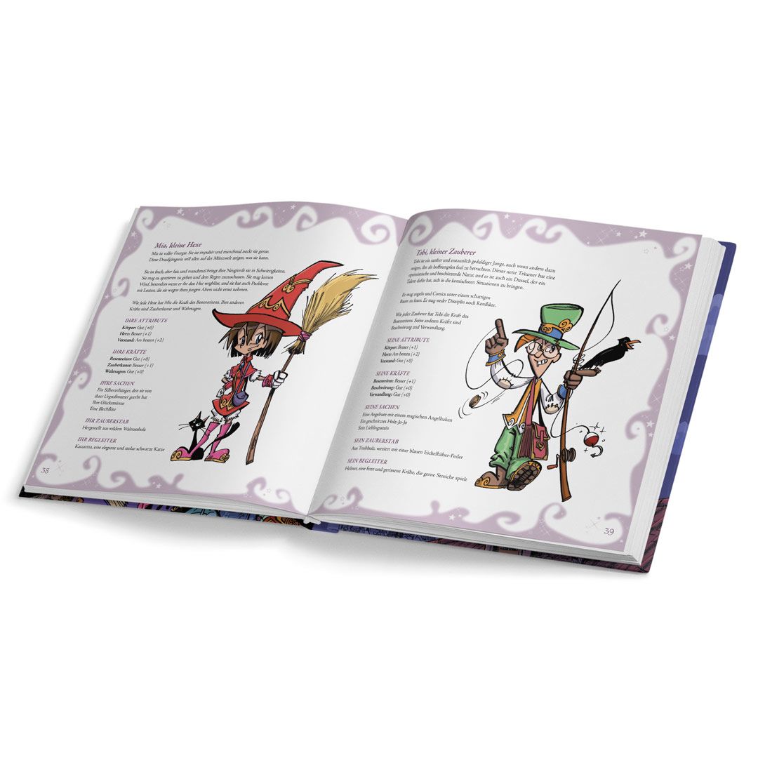 Kinderbuch, Magisches Buch, Zauberer, Weltkarte, Illustrationen