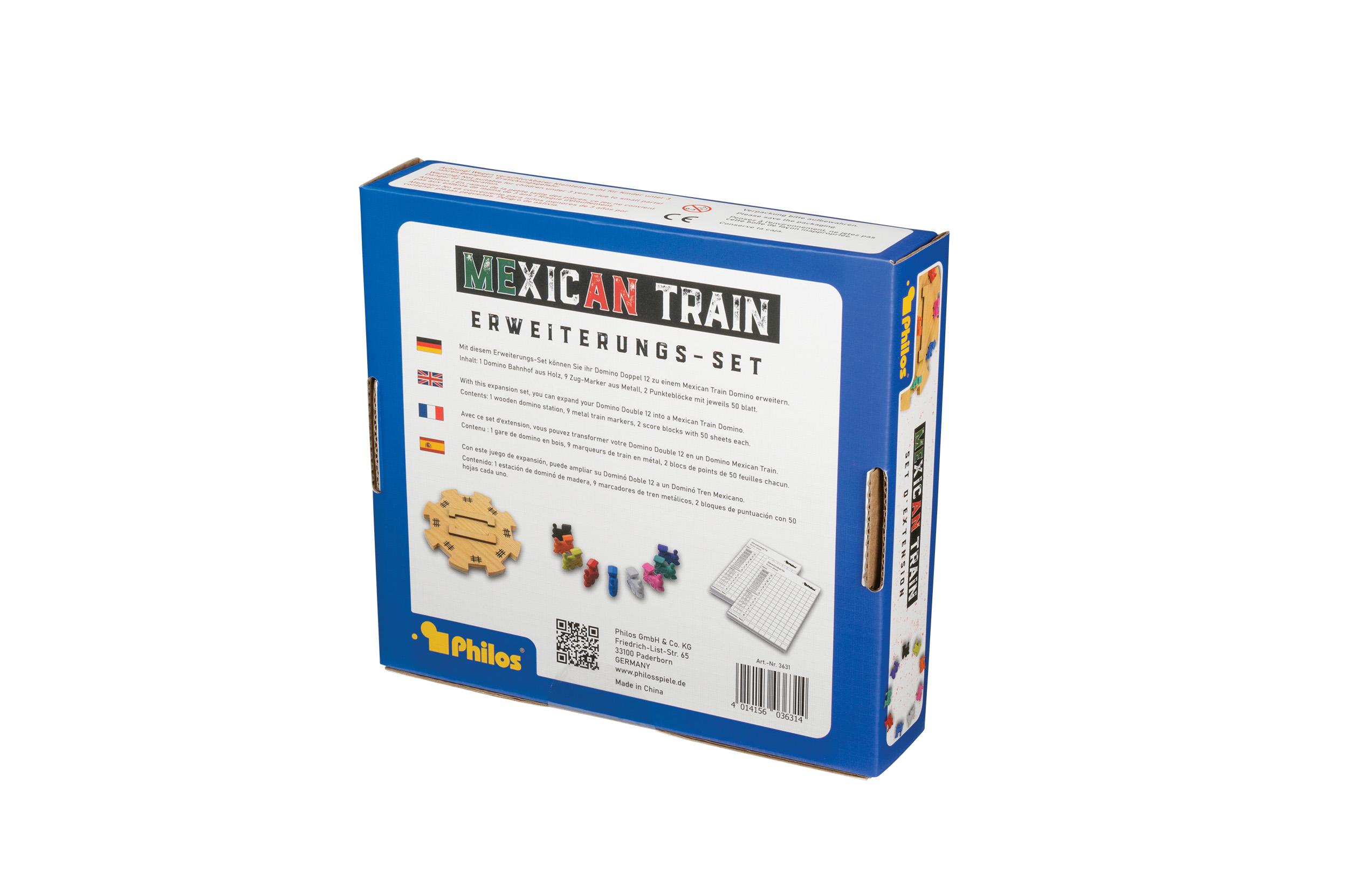 Domino Mexican Train - Erweiterungs-Set Mexican Train, Domino Erweiterung, Spielset, Holzstücke, Bunte Marker