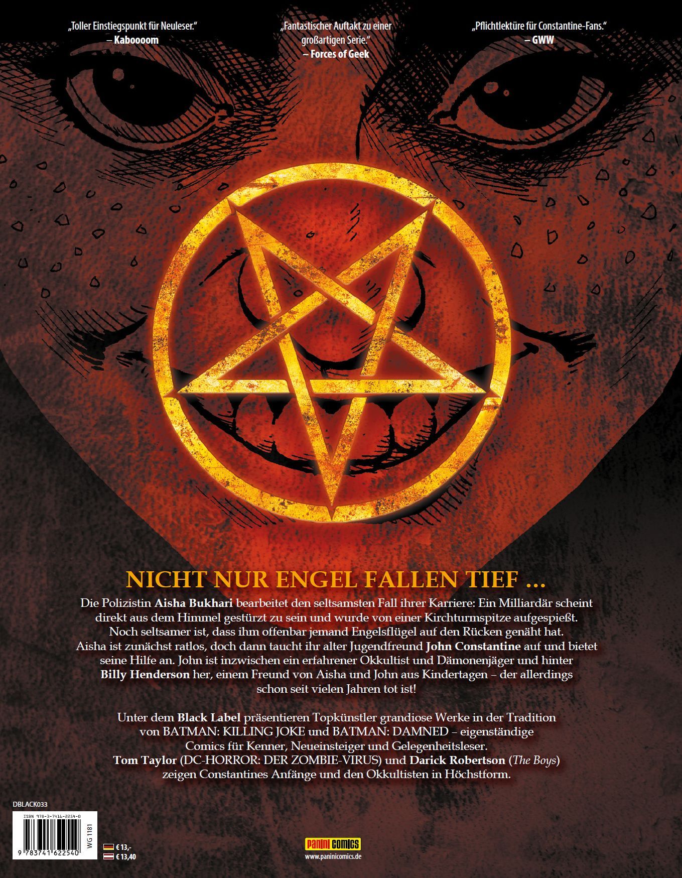 Hellblazer: Gefallene Engel Bd.1 HC pentagram, circle, orange, cover, graphic