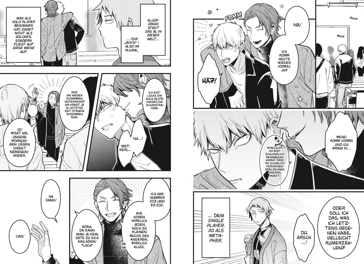 BL Forever vs. No More BL Bd.5 Manga, Panels, Schwarz-Weiß, Dialoge, Rufen