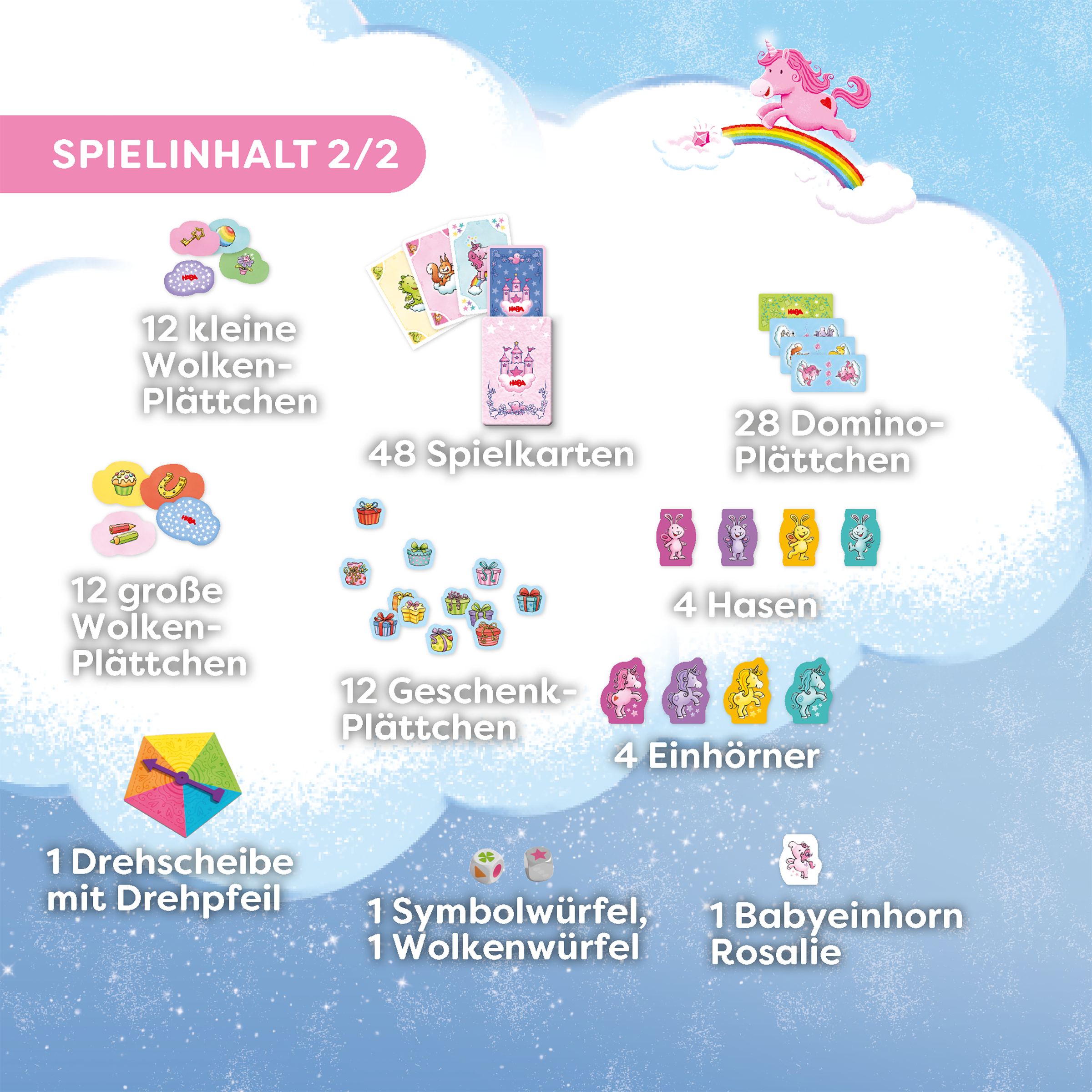 Spielkarten, Domino-Plättchen, Geschenk-Plättchen, Windel-Plättchen, Hase
