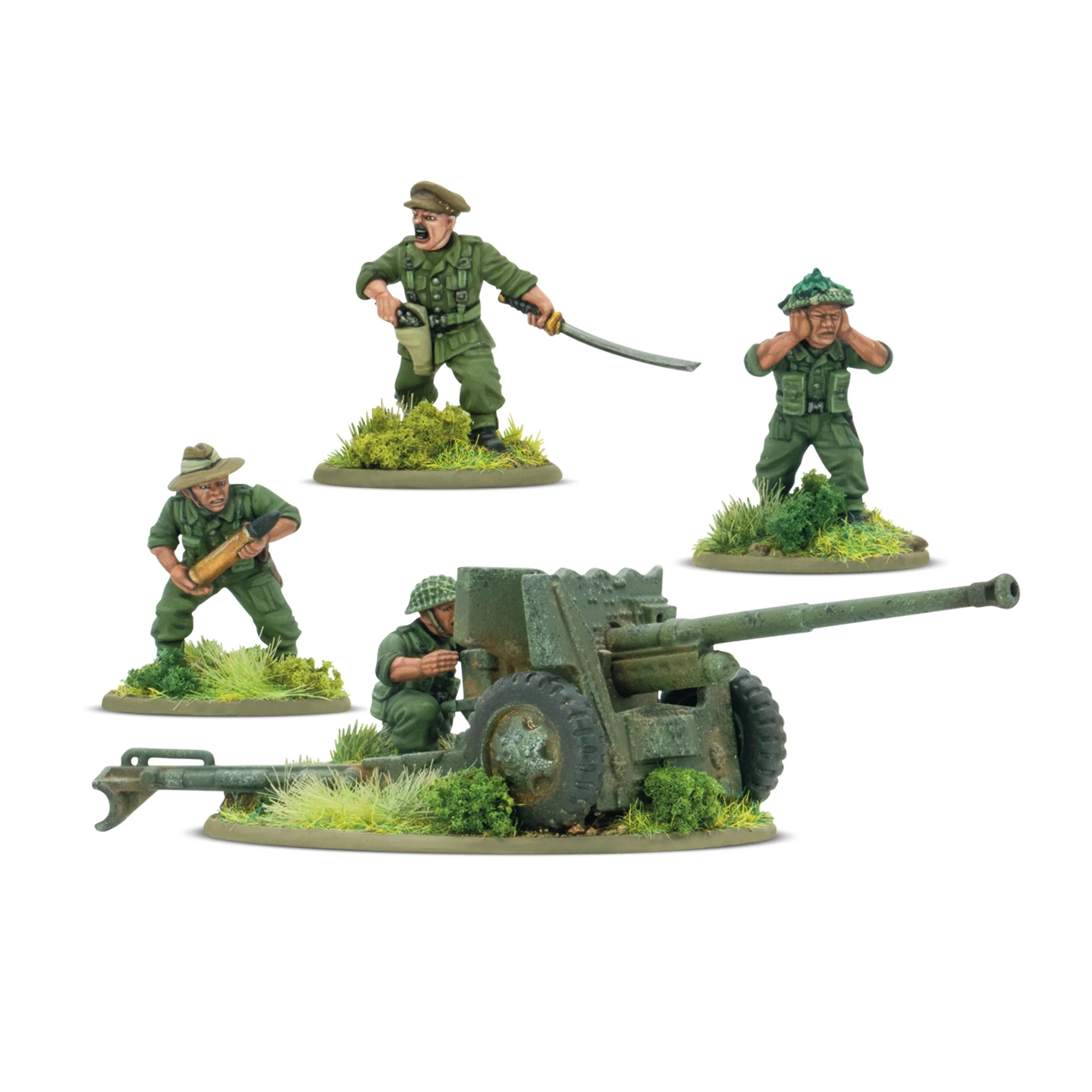 Bolt Action: British - Ayo Gurkhali! Gurkha starter army Miniatur, Kanone, Artillerie, Soldaten, Militär-Diorama