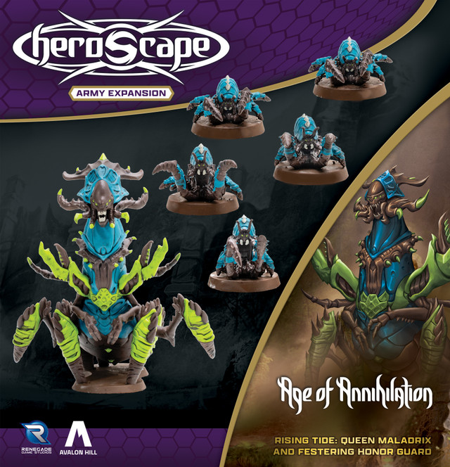 HeroScape: Rising Tide Queen Maladrix & Festering HonorGuard Army Expansion Werbung, Plakat