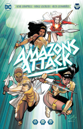 Amazons Attack Superhelden, Frauen-Helden, viertes Team, Schwerter, Comic-Cover