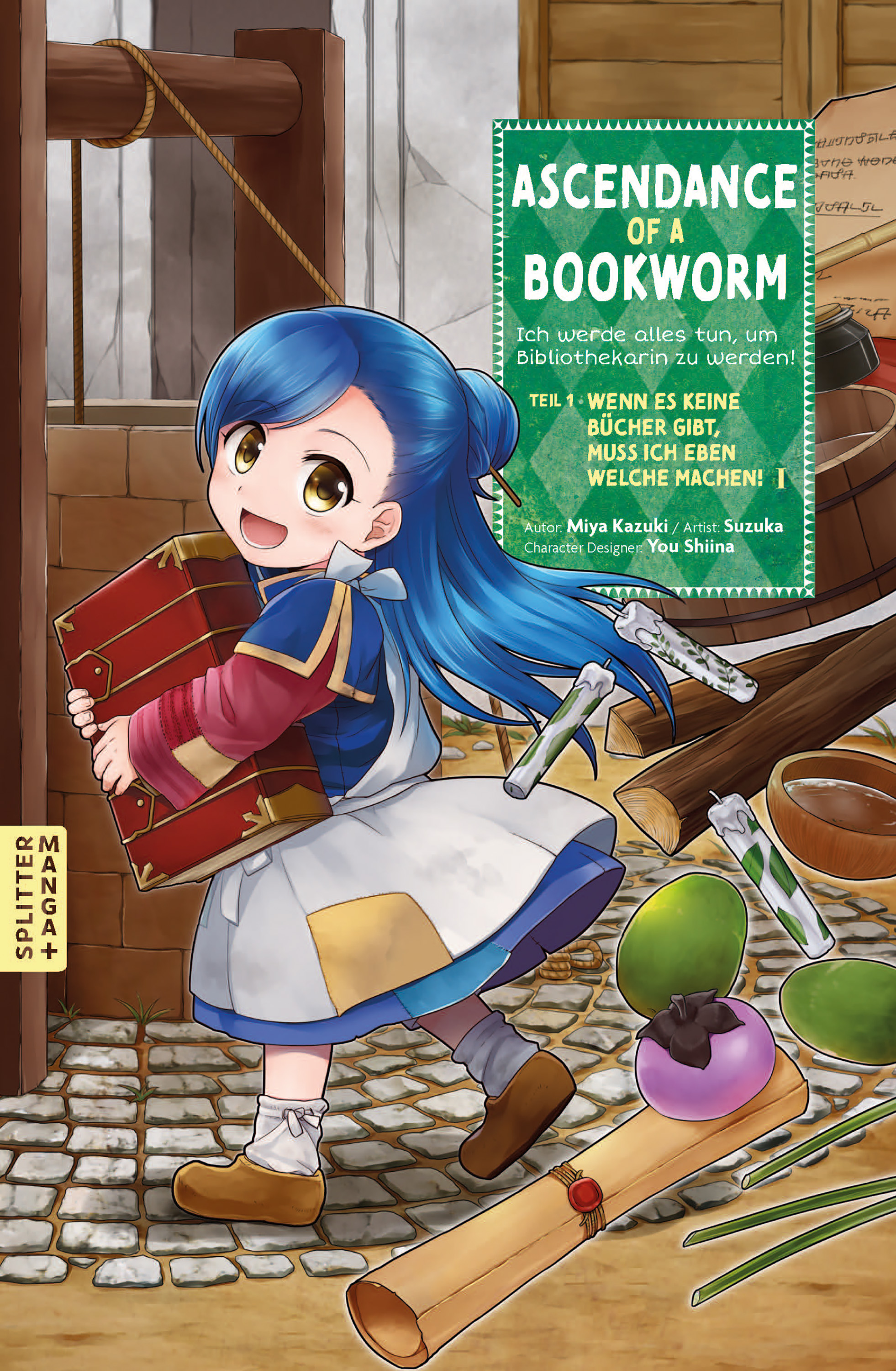 Manga, Bücherwurm, Protagonistin, Rucksack, Bühnenbild