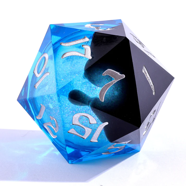 Sharp Edge Liquid Core 55mm Chonk D20 Twilight Azue Sharp Edge Liquid Core 55mm Chonk D20 Twilight Azue