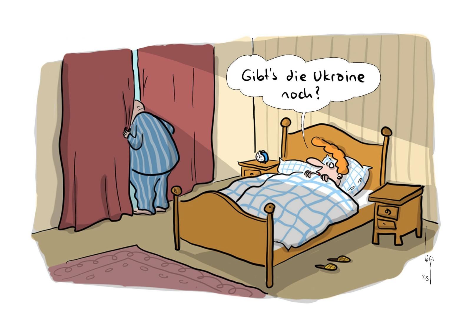 Bett, Bettzimmer, Bettwäsche, Nachttisch, Karo-Decke