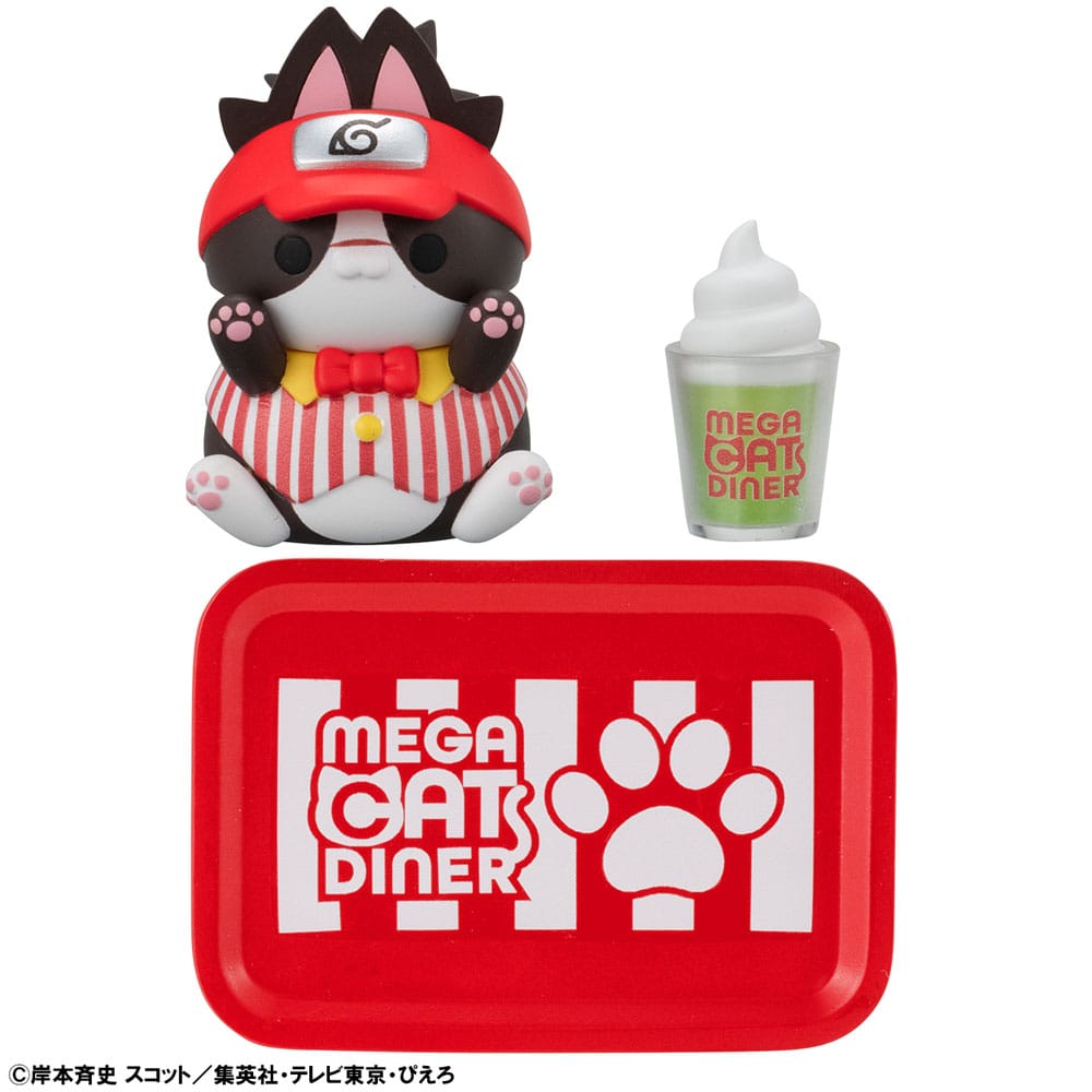Naruto PVC: Sammelfiguren Mega Cat Diner Nyaruto 3cm Katzenfigur, Glatze, Kostüm, Pudding, Diner-Set