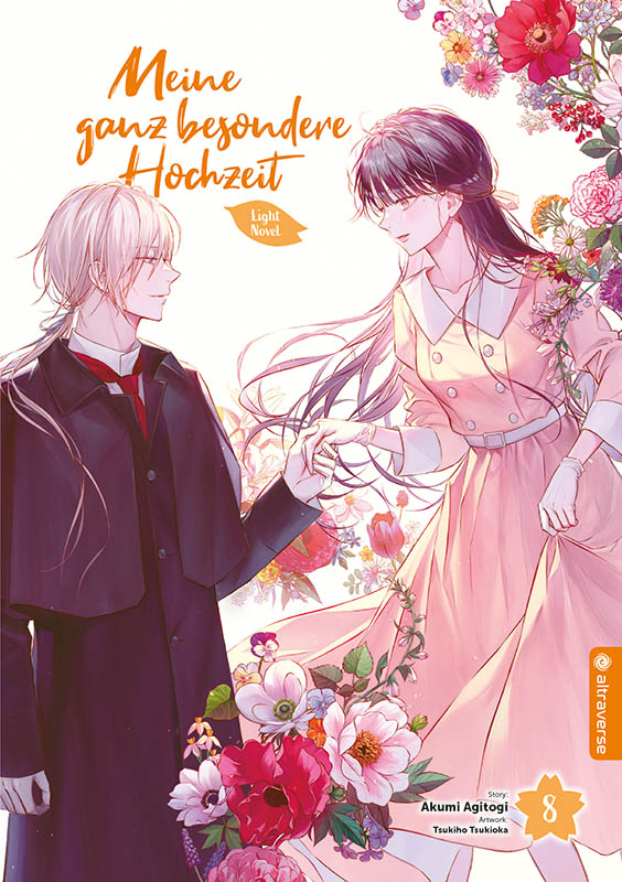 illustration, romance, flowers, pink dress, panel