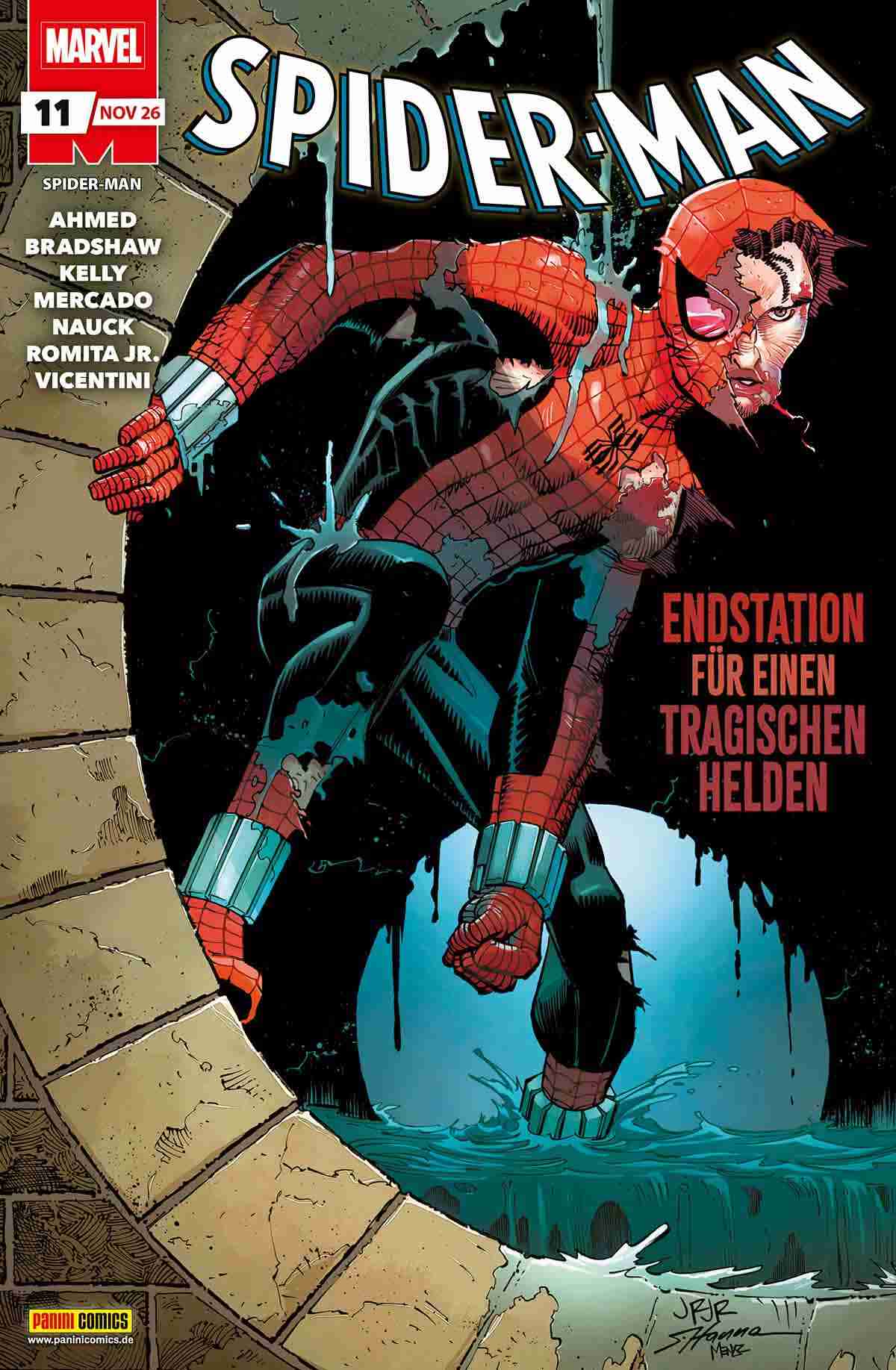 Spider-Man #11 (2025) Spider-Man, Comic, Superhero, Roter Anzug, Wasserbecken-Szene